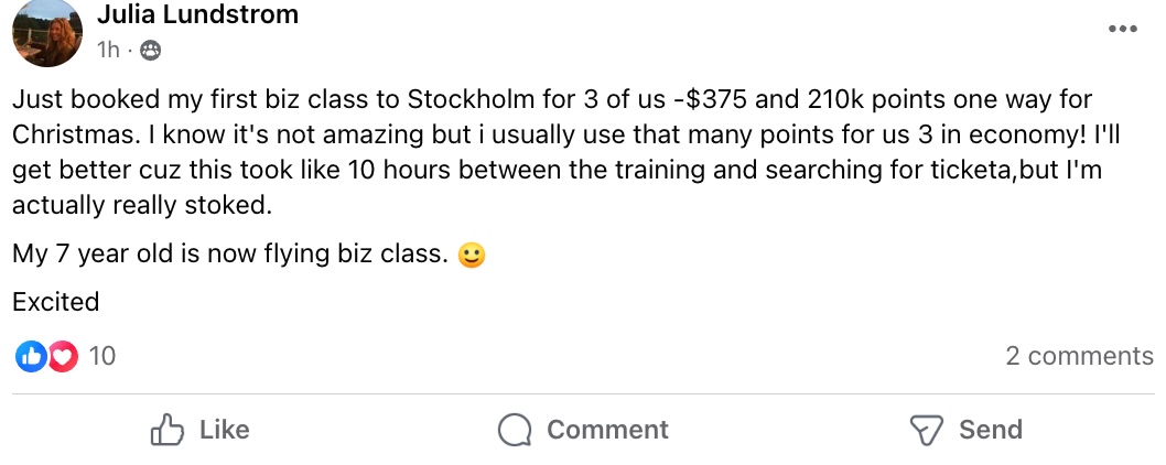 Julia - Stockholm Biz class